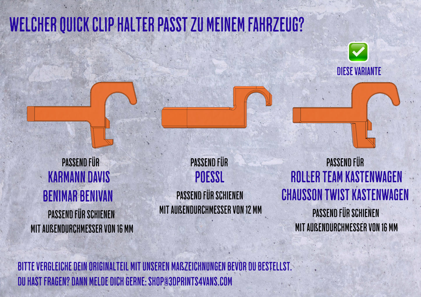 Quick-Clip Halter für den Dinetten-Tisch im Camper Van (Roller Team Kastenwagen und ähnliche) 2er Set