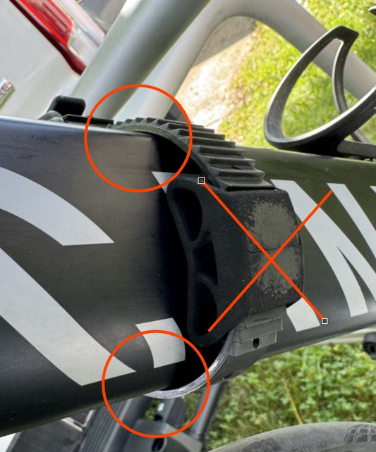 Retaining rubber for e-bikes, aero racing bikes and aero gravel bikes - ideal for wide down tubes | Bicycle accessories | Frame protection | Secure fixation