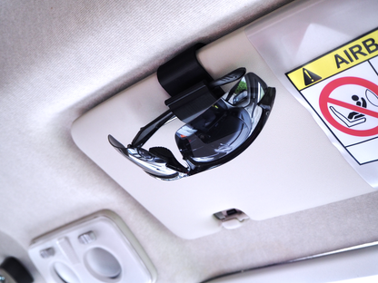 Sonnenbrillen Halter Auto Sonnenblende – Brillenhalter für Auto, Van & Wohnmobil, Clip Halterung ohne Bohren, Organizer Brille