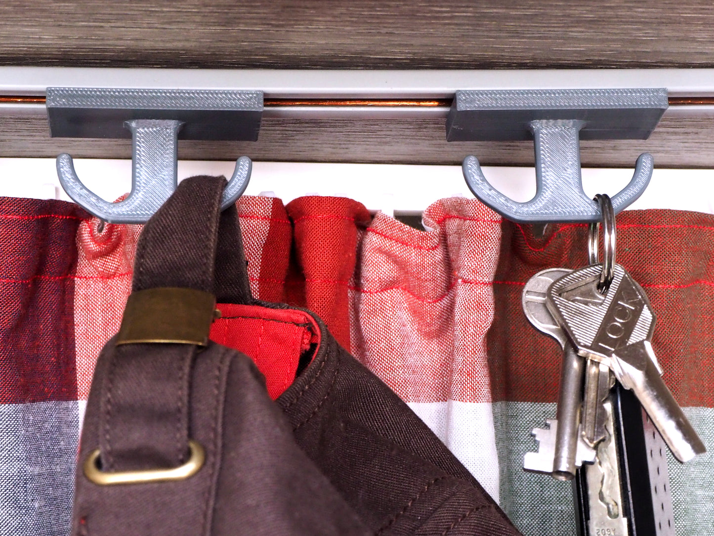 2x Doppel-Haken für Stromschiene, Camping, Wohnmobil, Wohnwagen, Aufbewahrung und Ordnung, Deko, 3D Druck, Halterung, Haken, Urlaub, Vanlife