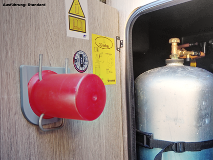 Gasflaschen-Deckel Halter für Wohnmobil & Van, Halter für 1 Gasflaschendeckel optional mit Truma Level Control Halter, Kleben oder Schrauben