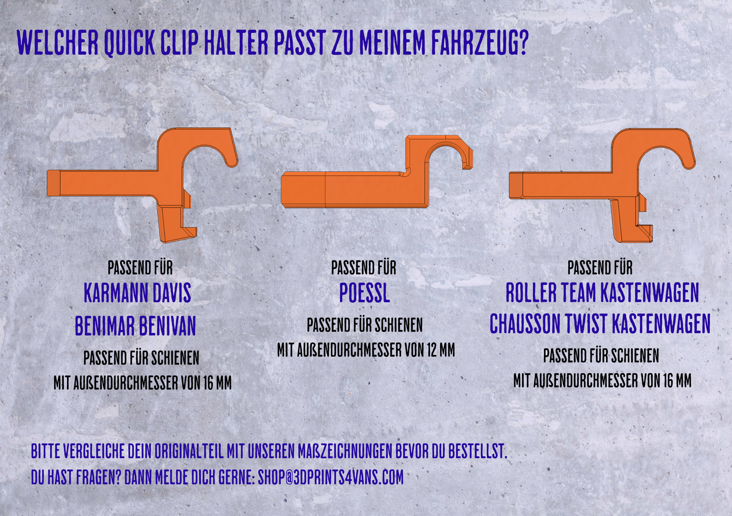 Quick Clip Halter für Dinetten-Tische, passende Tischhalter für Pössl, Karmann, Roller Team, Benimar, Chausson Twist & andere