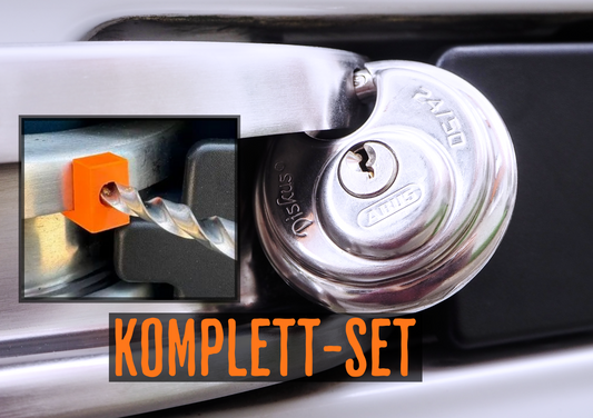 Bohrschablone mit Schloss für Schiebetür Fiat Ducato, Jumper, Boxer – Montage Set Camper Van optional Komplett-Set mit Bohrer & Zubehör