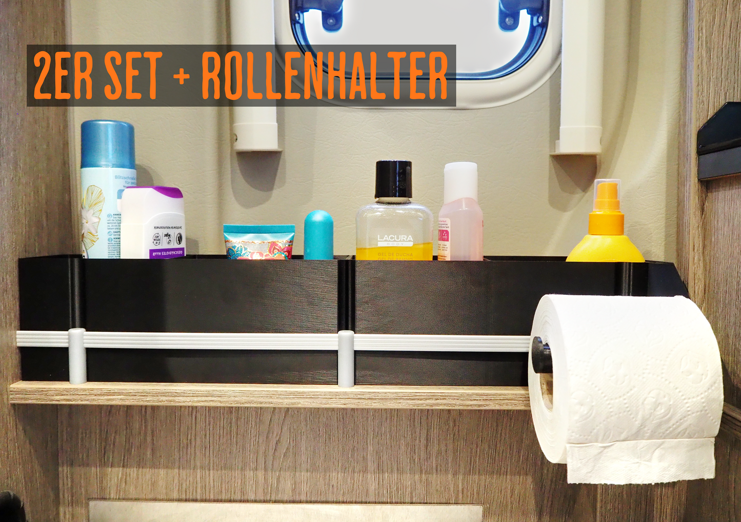 Bad Organizer Pössl & Globecar (2WIN R, Roadcruiser, Globescout) passgenaue Box für Fensterbereich im Kastenwagen Ordnungssystem ohne Bohren
