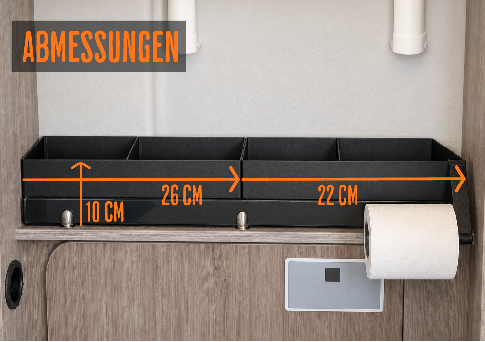 Organizer Nasszelle Pössl Roadcruiser XL und Revolution passgenaue Box für Fensterbereich im Kastenwagen Ordnungssystem ohne Bohren