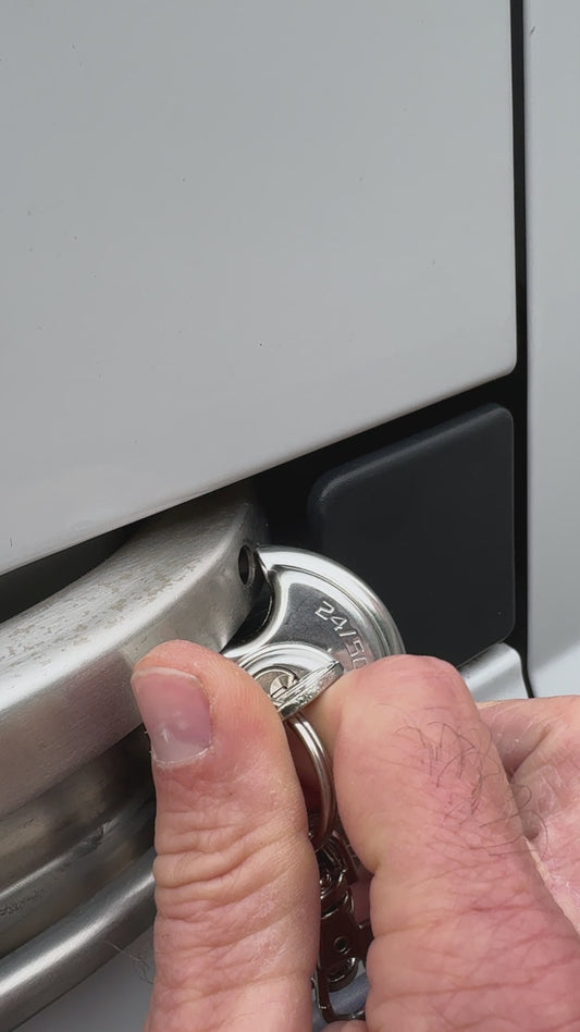 Bohrschablone mit Schloß für Schiebetür Fiat Ducato, Citroen Jumper,  Peugeot Boxer Van |Einbruchschutz | 3dPrints4Vans