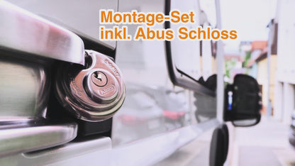 Drilling template with lock for sliding door Iveco Daily sliding door lock
